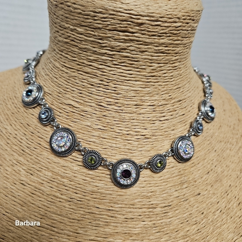 Retired Lia Sophia "Seltzer" Multi-colored Crystal Necklace
